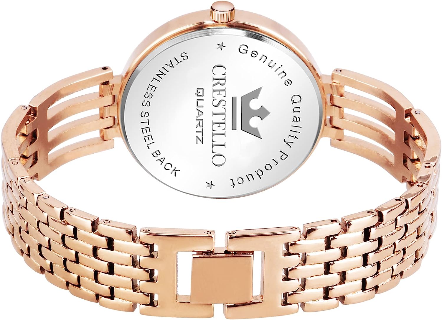 Crestello Rose Gold/Brown Plated Bracelet Analog Wrist Watch for Women - Image 3